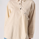 Fjord Cotton And Check Asymmetric Shirt - Beige