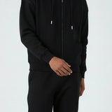 Mist Oversized Zip Up Hoodie for Men - Black