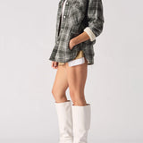 Flint Sherpa Checked Oversized Shirt - Dark Green