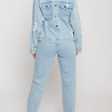 Riverstone Distressed Denim Jacket - Light Blue