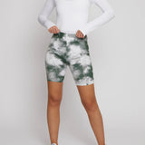 Elowen Cycling Print Shorts - Green