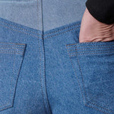 Shore Heart Print Tapered Jeans - Blue