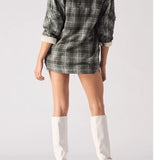 Flint Sherpa Checked Oversized Shirt - Dark Green