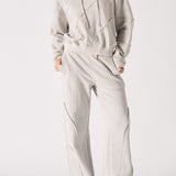 Talia Acid Wash Oversized Hoodie - Grey Washed