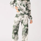 Char Tie Dye Popper Neck Hoodie - Green