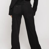 Amaya Panelled Wide Leg Joggers - Black