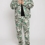 Mist Printed Men's Straight Jeans - Green