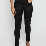 Evora Coated Denim Stretch Skinny Jeans - Black