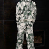 TIE DYE PULLOVER HOODIE - DARK GREEN