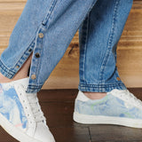 Roxana Skinny Cargo Denim Jeans - Mid Wash Blue