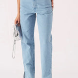Brynne Sculpt Split Hem Jeans - Light Blue Wash