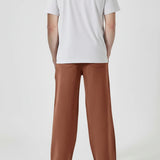 Haze Wide Leg Joggers Relaxed Fit - Brown