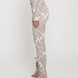Mira Fit And Flare Printed Legging - Taupe