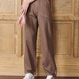 Riviera High Waisted Wide Leg Jeans – Brown