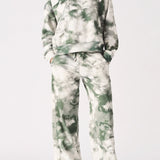 Char Tie Dye Popper Neck Hoodie - Green