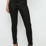 Evora Coated Denim Stretch Skinny Jeans - Black