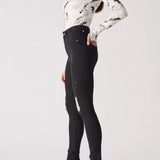 Aura Ripped High Waisted Skinny Jeans - Black