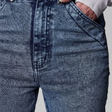Triadia High Waisted Petite Skinny Jeans - Light Blue
