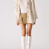 Drift Sherpa Checked Oversized Shirt - Beige