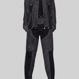 Sculpt Contrast Denim Jacket Tapered Waist - Black