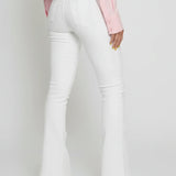High Waisted Bootcut Jeans - White