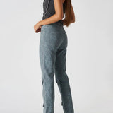 Gina Raw edges Denim Corset Top - Black Wash