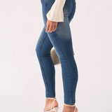 Hunni High Rise Stretch Skinny Jeans - Mid Blue