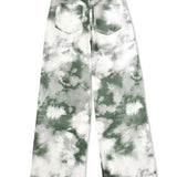 TIE DYE WIDE LEG JOGGER - GREEN