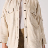 Drift Sherpa Checked Oversized Shirt - Beige