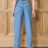 Roxana Skinny Cargo Denim Jeans - Mid Wash Blue