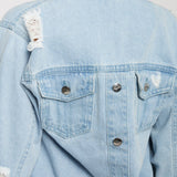 Riverstone Distressed Denim Jacket - Light Blue