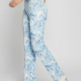 Everly Marble Straight Leg Jeans - Light Blue