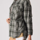 Flint Sherpa Checked Oversized Shirt - Dark Green