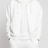 Evergreen Essential Oversized Zip Up Hoodie - White