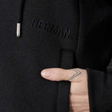 ZIP UP HOODIE - BLACK