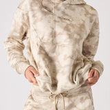 Tesa Cloud Tie Dye Popper Neck Hoodie - Beige