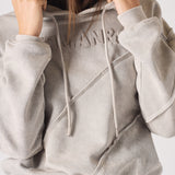 Talia Acid Wash Oversized Hoodie - Grey Washed