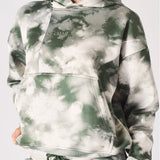 Char Tie Dye Popper Neck Hoodie - Green