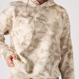 Tesa Cloud Tie Dye Popper Neck Hoodie - Beige