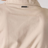 Shadow Cotton Asymmetric Shirt Dress - Beige