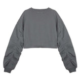 CROPPED CREW NECK JUMPER - GREY