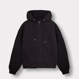 REGULAR ZIP UP HOODIE - BLACK