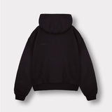 REGULAR ZIP UP HOODIE - BLACK