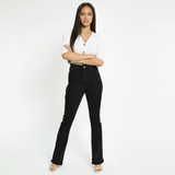 ZEPHYRA Frayed Seam Bootcut Jeans - Black