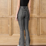 Horizon Pintuck Fit & Flare Jeans - Acid Grey