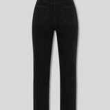 Evora High Rise Slim Straight Leg Jeans - Black