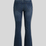 Seraphi High Waisted Fitted Bootcut Jeans - Mid Blue