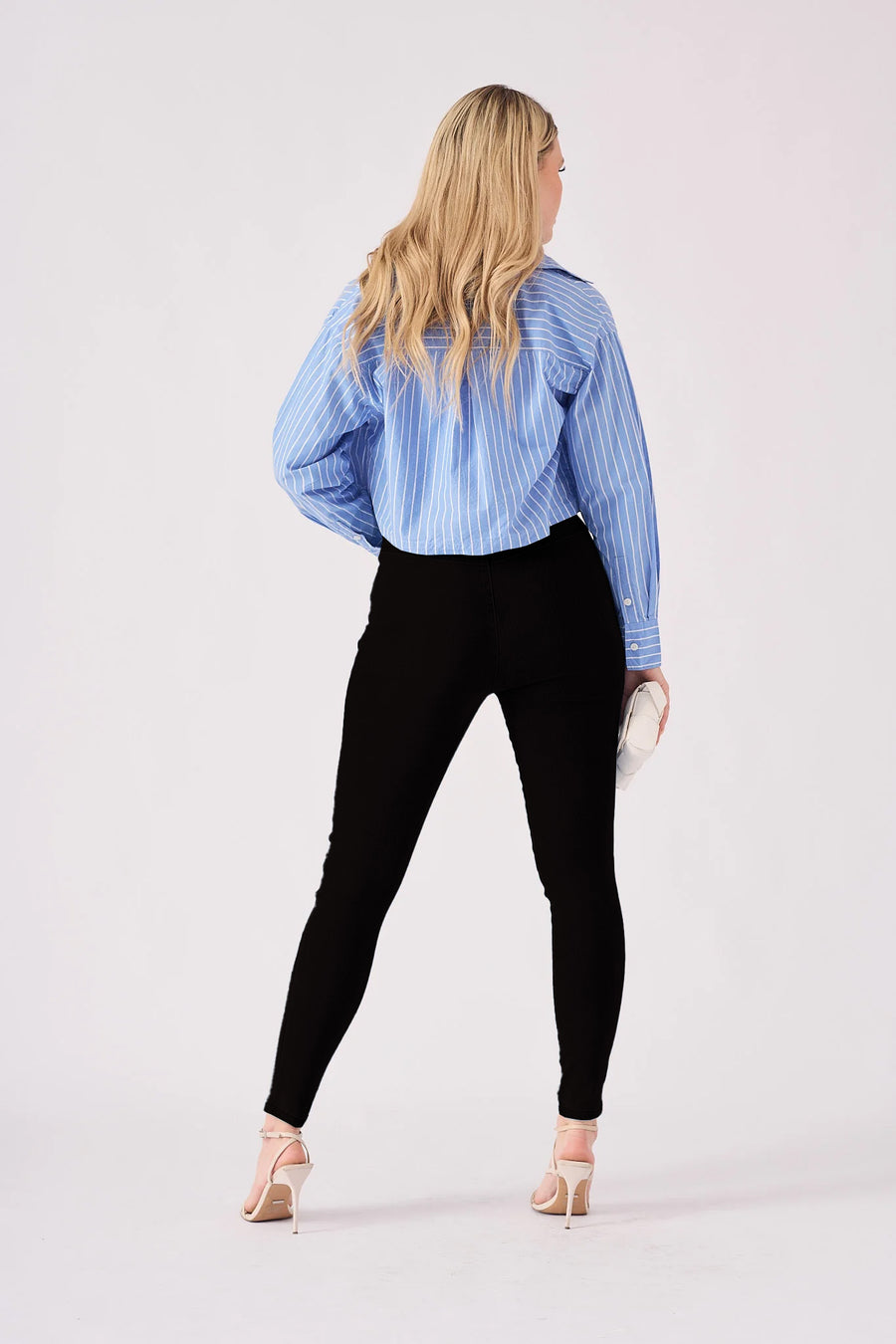 HIGH WAISTED SKINNY JEANS - BLACK