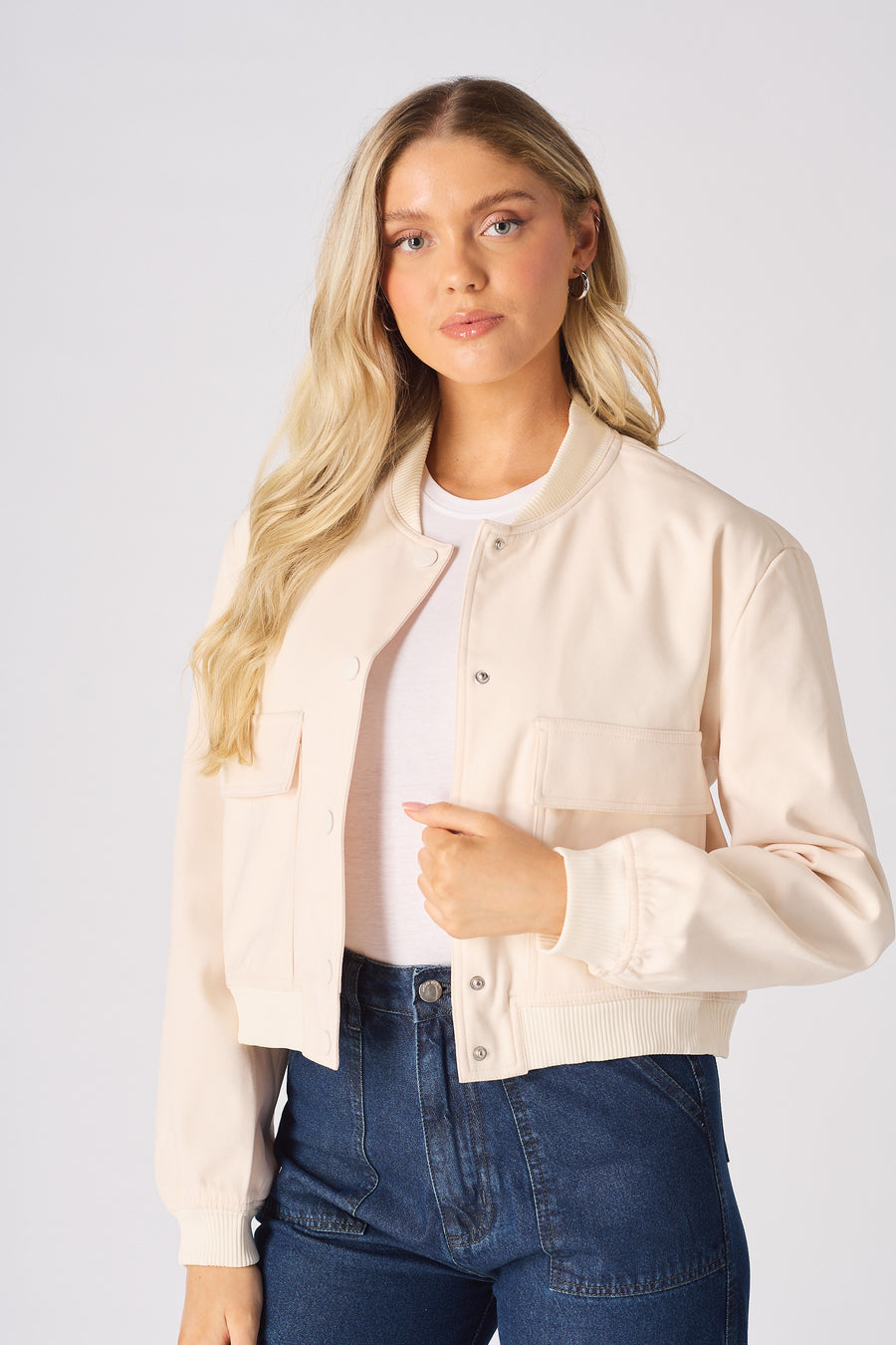 BOMBER JACKET - BEIGE -  Women's Bomber Jackets