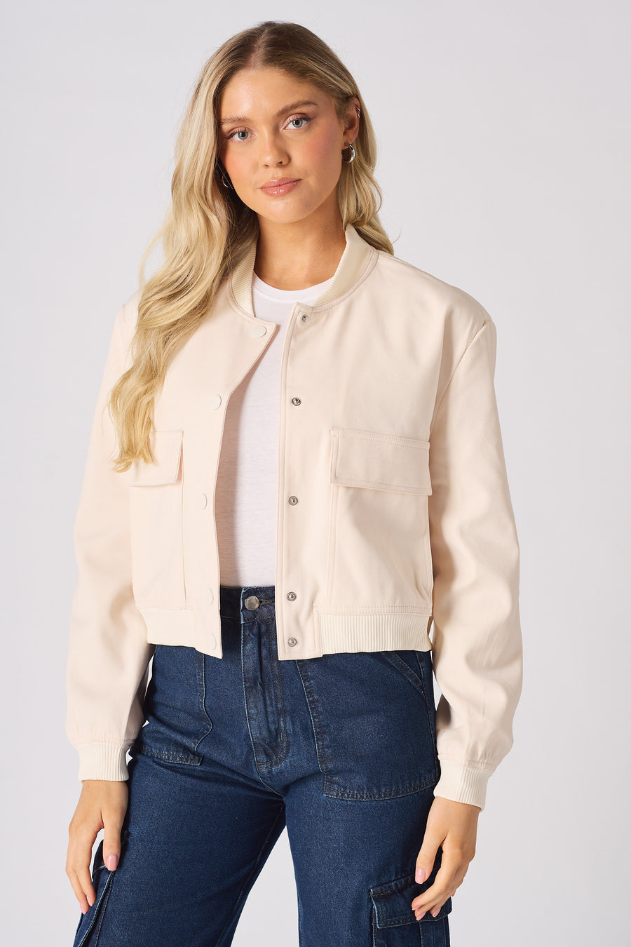 BOMBER JACKET - BEIGE -  Women's Bomber Jackets